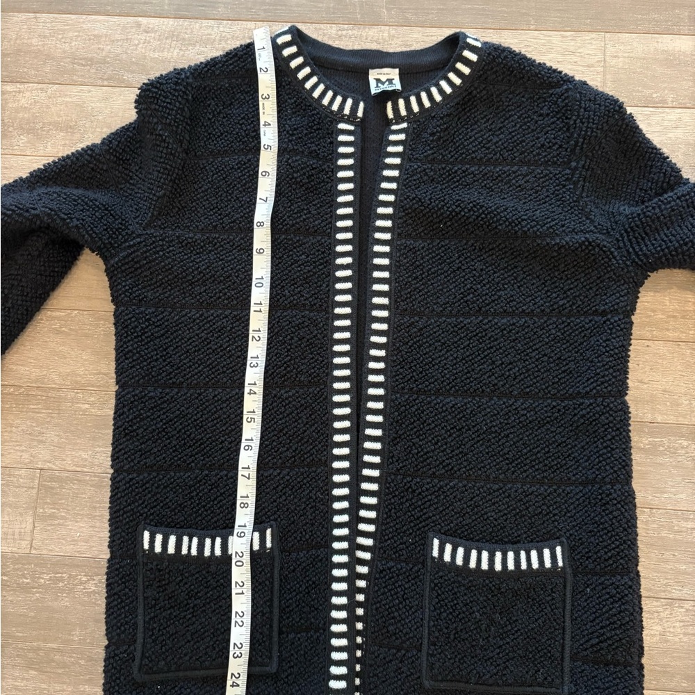 Missoni Italian Black and White Textured Wool Cardigan - Picture 8 of 9